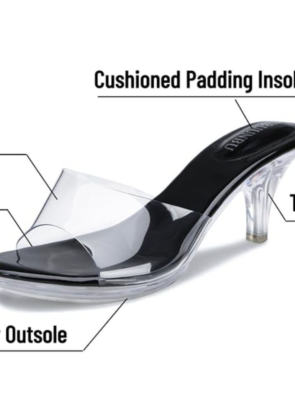 Clear heels NEW Sz. 10 - Picture 3 of 6